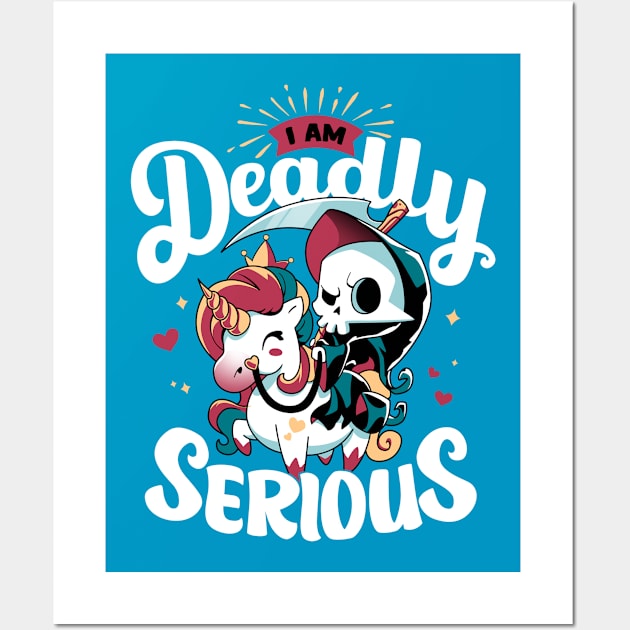 Deadly Serious - Grim Reaper's Unicorn Wall Art by Snouleaf